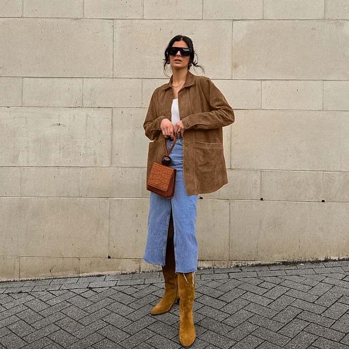 Rose | Women’s oversized coat with classic collar and layered fit