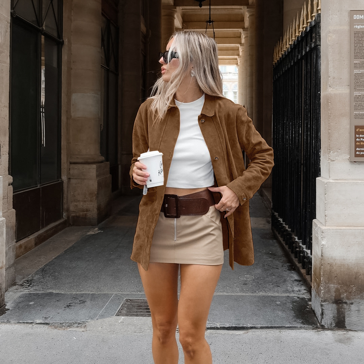 Rose | Women’s oversized coat with classic collar and layered fit