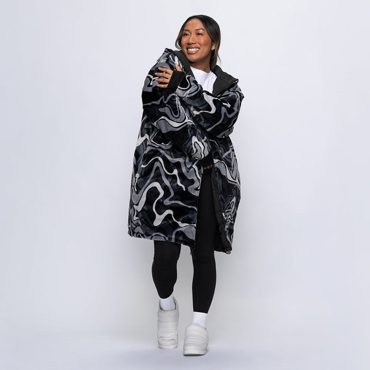 Jacqueline | Women's long reversible swirl puffer jacket