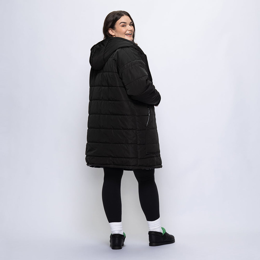 Jacqueline | Women's long reversible swirl puffer jacket