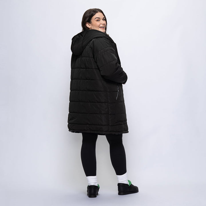Jacqueline | Women's long reversible swirl puffer jacket