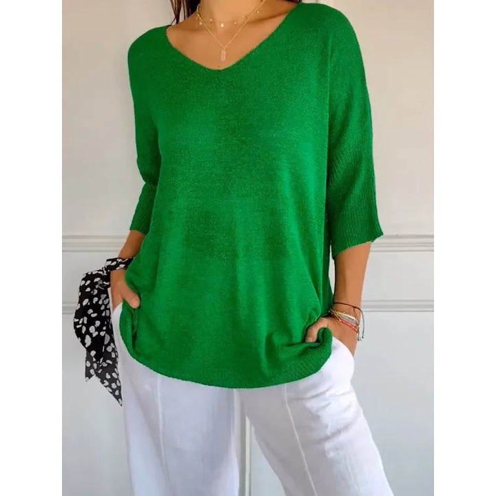 Averie | Women's knit v-neck top with relaxed fit