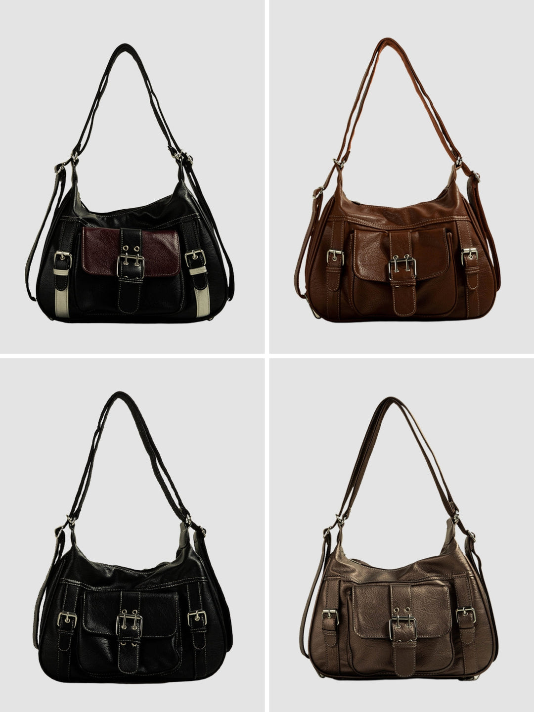 Lilia | Women’s medium shoulder bag with zipper closure and belt detail