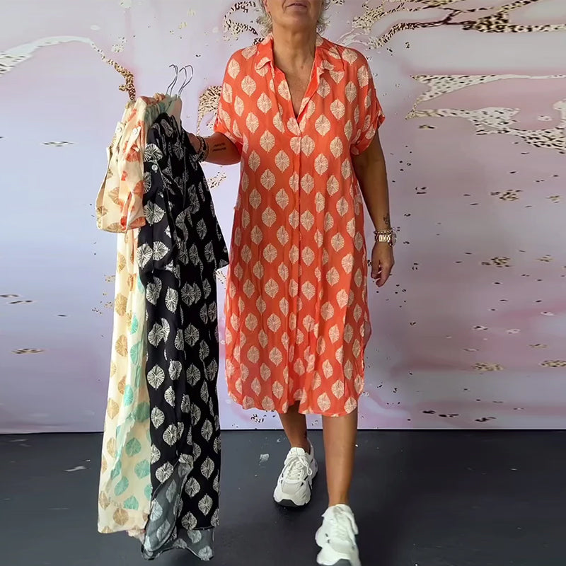 Fem | Women’s breezy spring dress with lapel collar