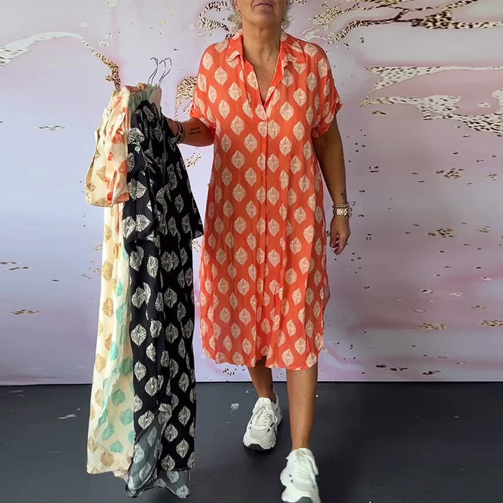 Fem | Women’s breezy spring dress with lapel collar