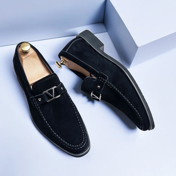 Andrew | Men's loafers with gunmetal buckle