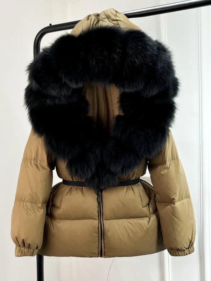 Devon | Women’s short padded coat with faux fur collar