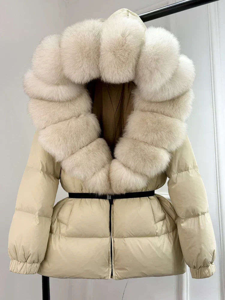 Devon | Women’s short padded coat with faux fur collar