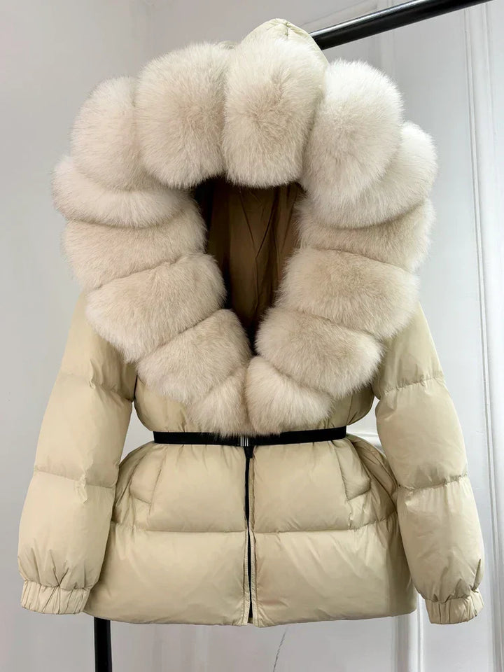 Devon | Women’s short padded coat with faux fur collar