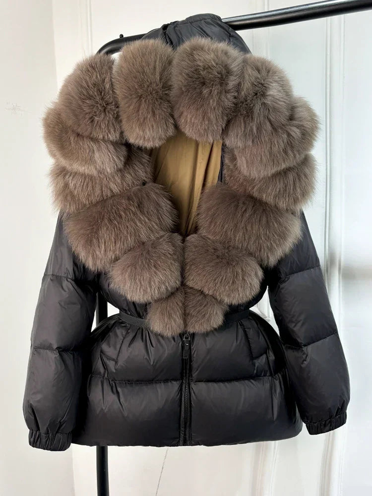 Devon | Women’s short padded coat with faux fur collar