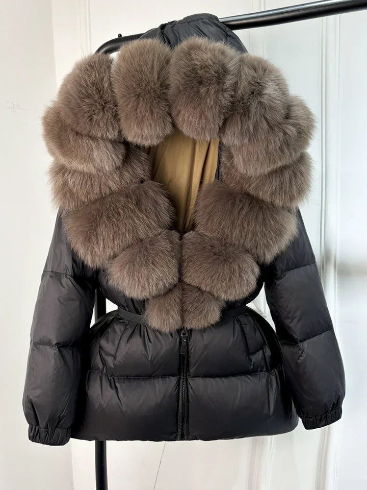 Devon | Women’s short padded coat with faux fur collar