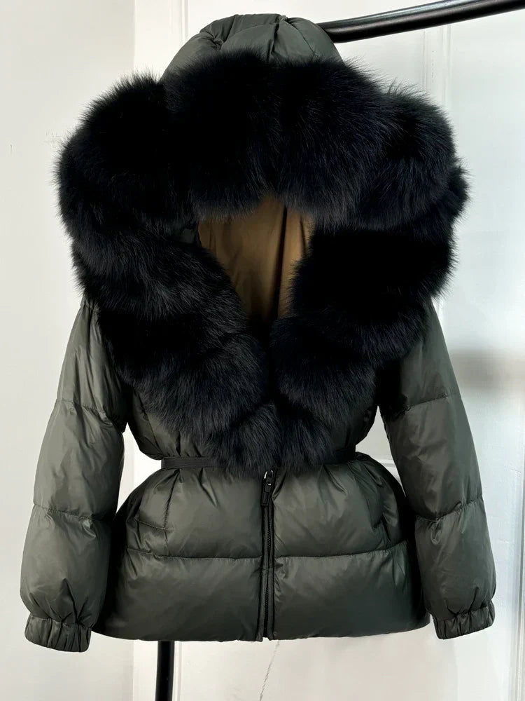 Devon | Women’s short padded coat with faux fur collar