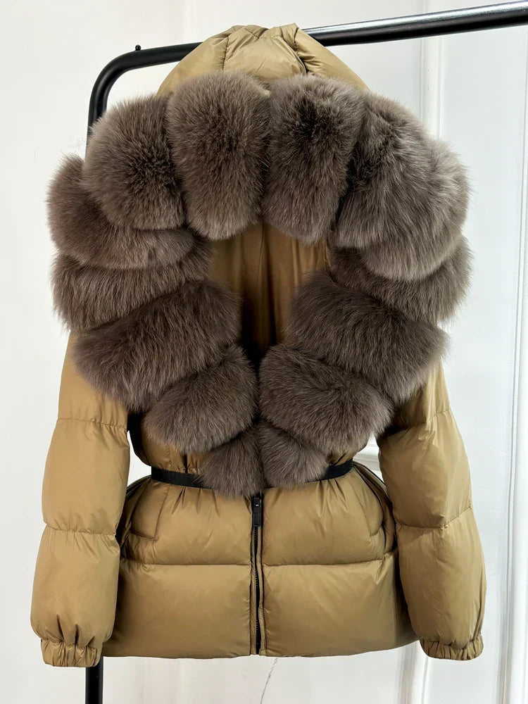 Devon | Women’s short padded coat with faux fur collar