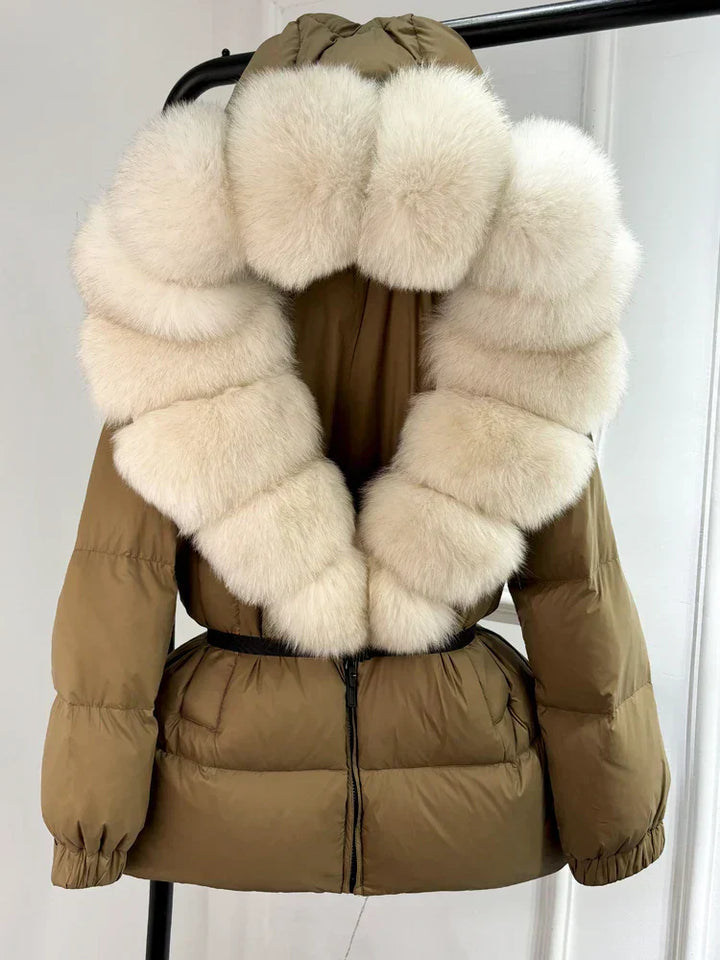 Devon | Women’s short padded coat with faux fur collar