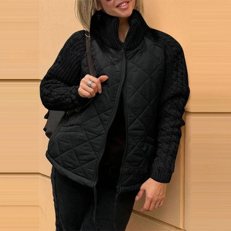 Heidi | Women’s quilted puffer jacket with knitted sleeves