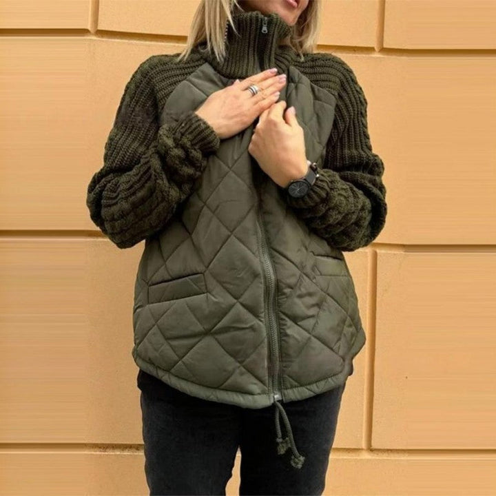 Heidi | Women’s quilted puffer jacket with knitted sleeves
