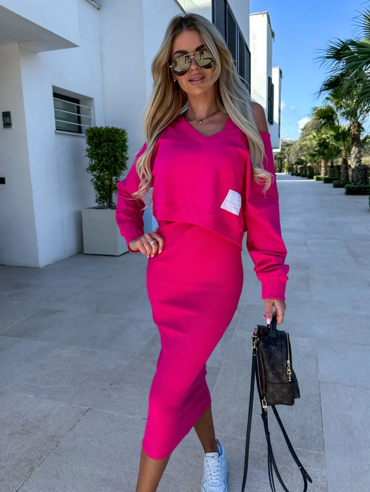 Aubrey | Casual sweatshirt and dress outfit set
