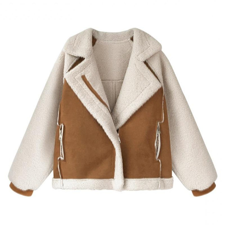Nicki | Women’s fleece-lined jacket with a soft lapel collar and relaxed zip-front design