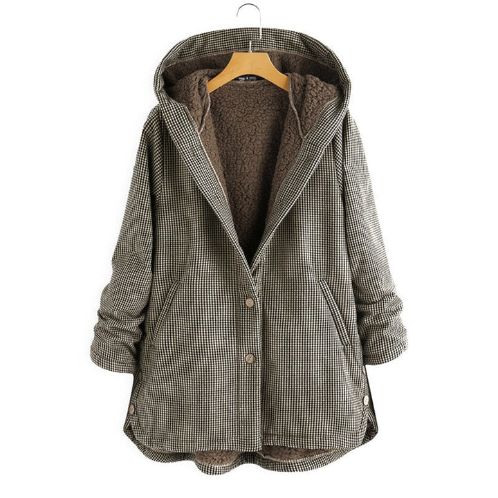 Zoe | Women’s plaid hooded sherpa lined jacket