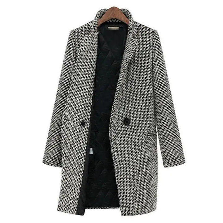 Cheska | Women's classic houndstooth longline coat