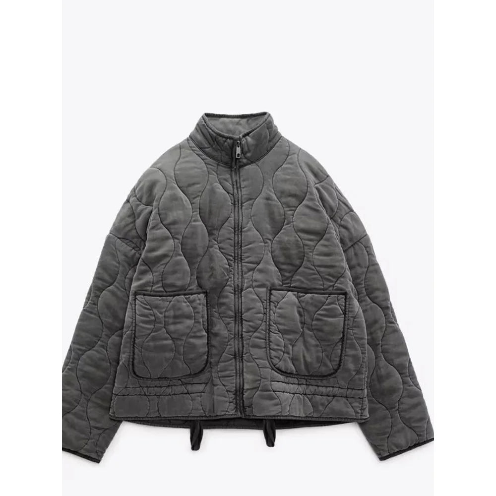 Karter | Women’s quilted padded jacket with wave stitching
