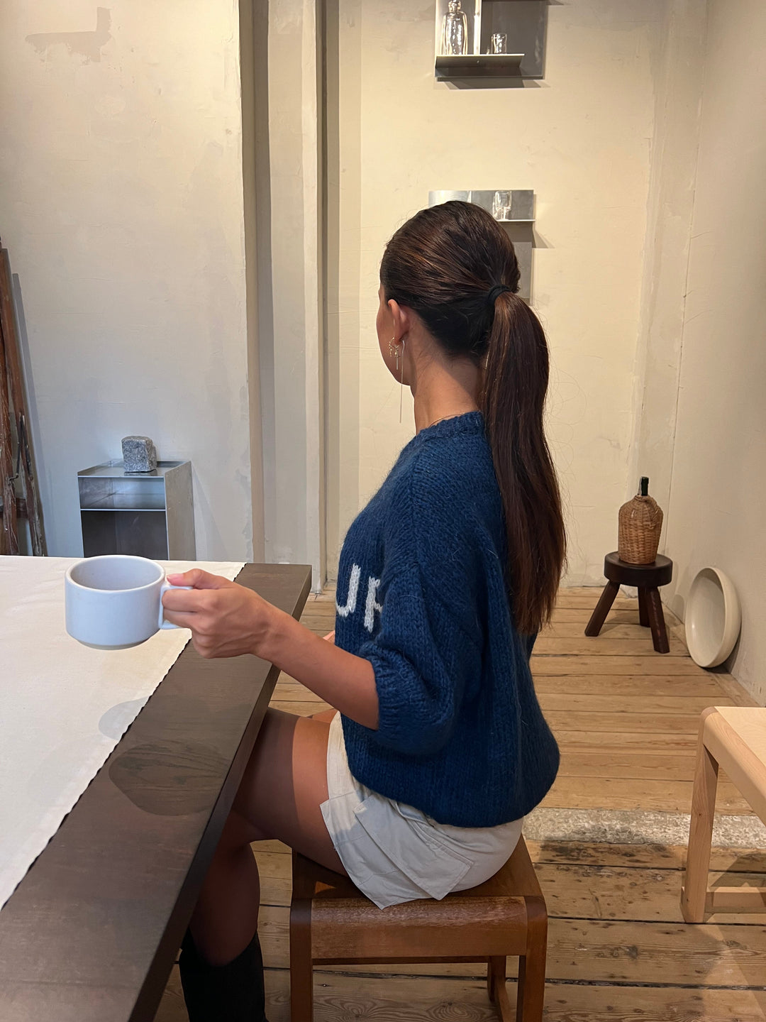 Gabby | Women’s short-sleeve knit sweater with amour lettering