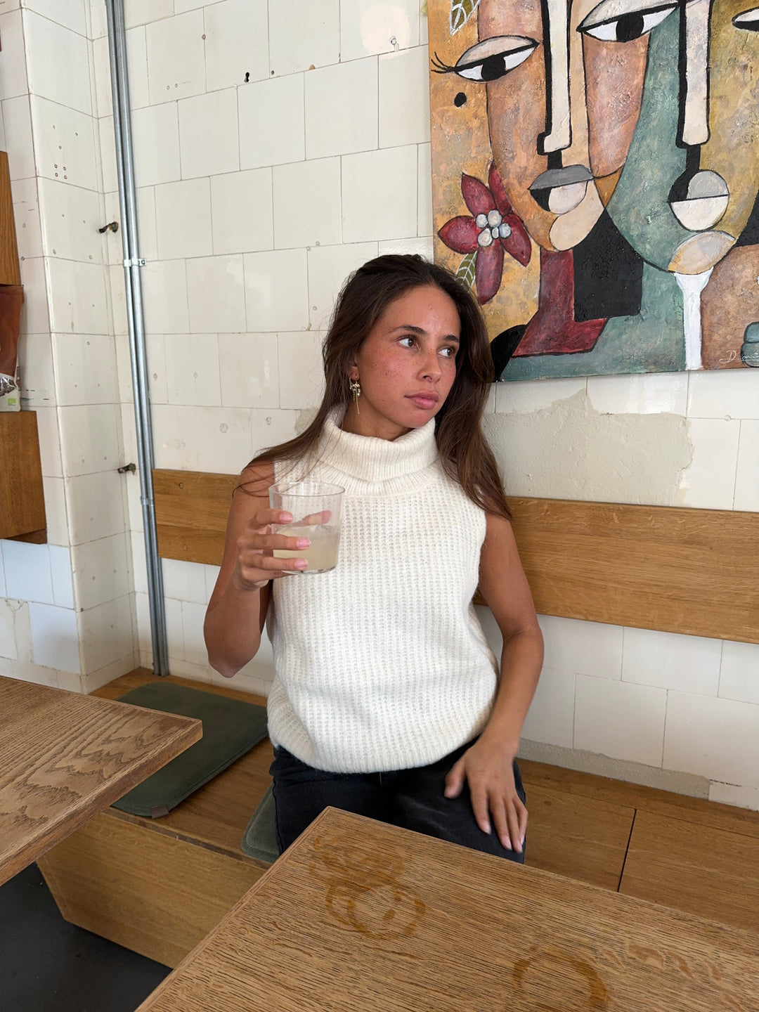 Fenella | Women’s knitted top with turtleneck and ribbed design