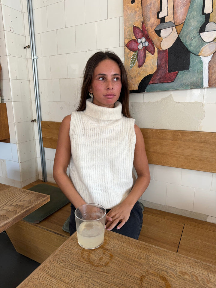 Fenella | Women’s knitted top with turtleneck and ribbed design