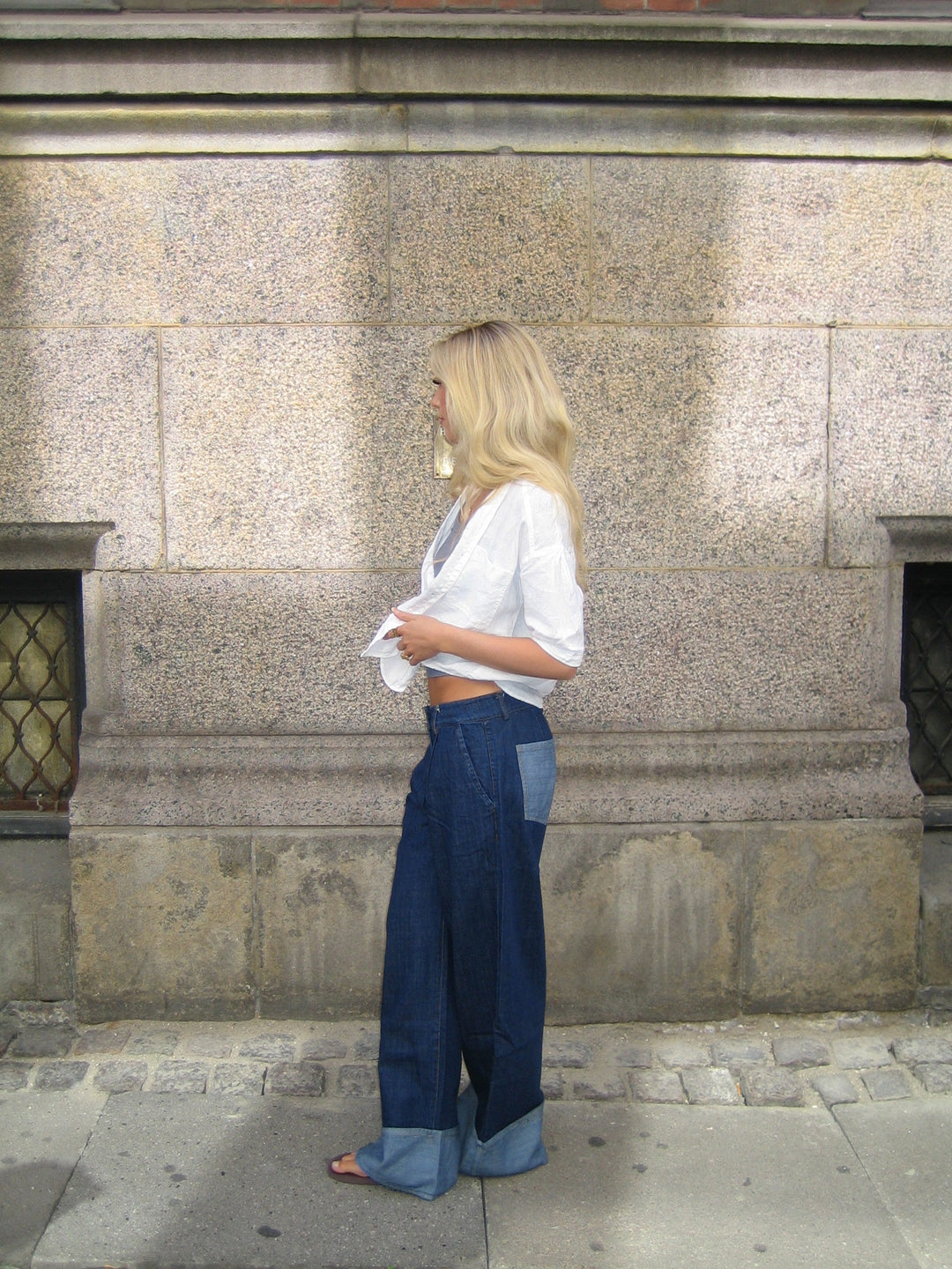 Deia | Women’s jeans with folded hem and oversized fit