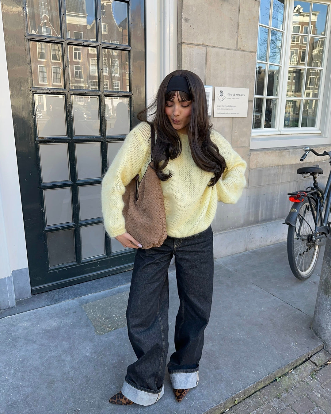 Jenny | Women’s oversized knit sweater with round neck and draped silhouette