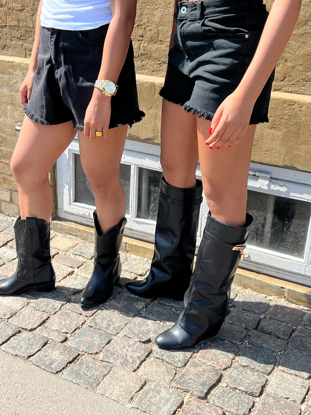 Steph | Women’s cowboy boots with stitched detail and mid-shin cut