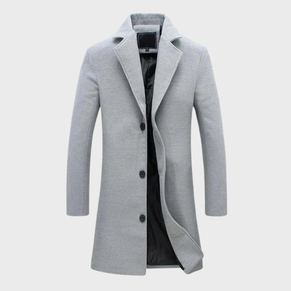 John | Men’s long coat with modern fit & seasonal comfort