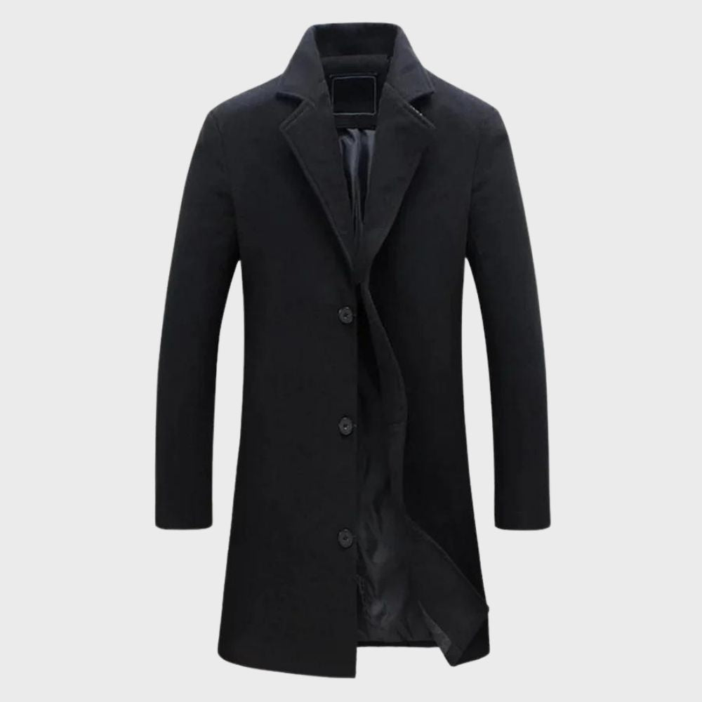 John | Men’s long coat with modern fit & seasonal comfort
