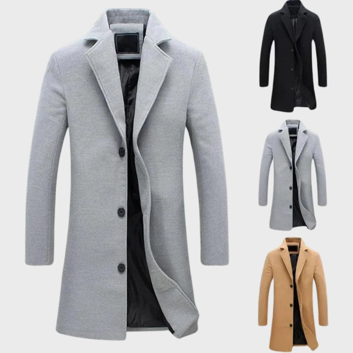 John | Men’s long coat with modern fit & seasonal comfort