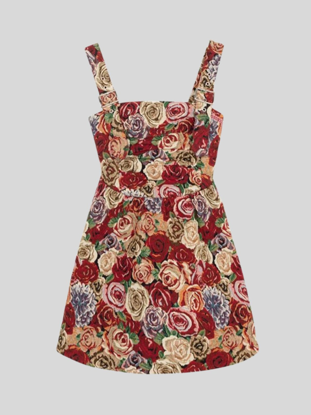 Chelsea | Women’s jacquard midi dress with A-line silhouette and floral pattern