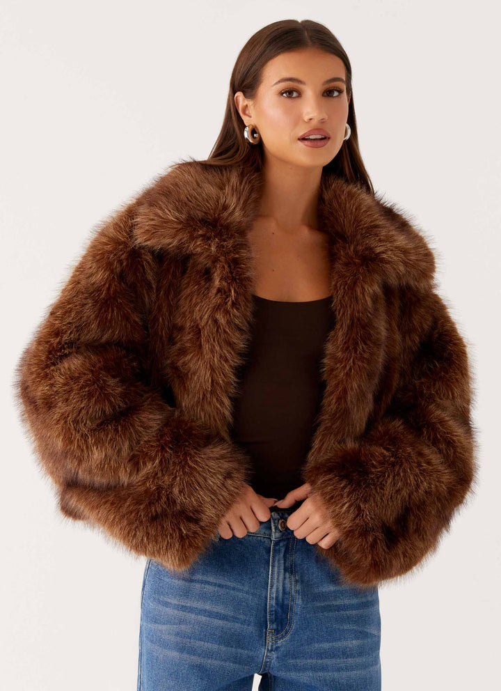 Kyra | Women’s luxe faux fur cropped jacket