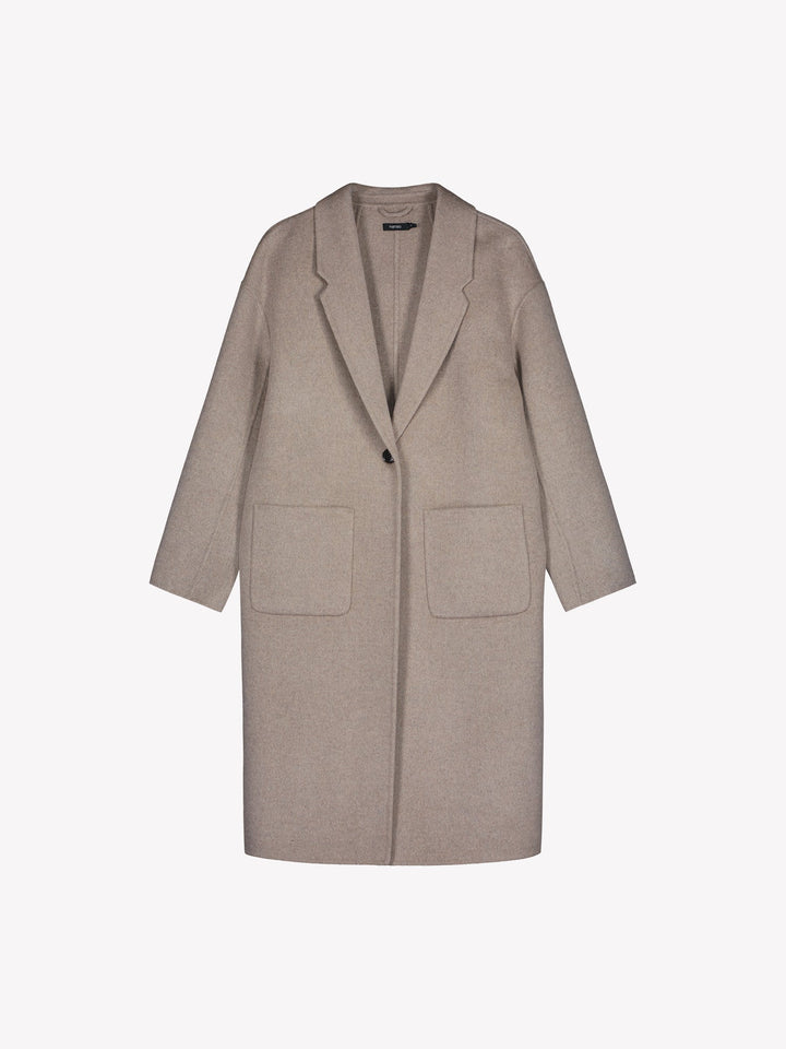 Lynne | Women’s long wool coat with a straight silhouette