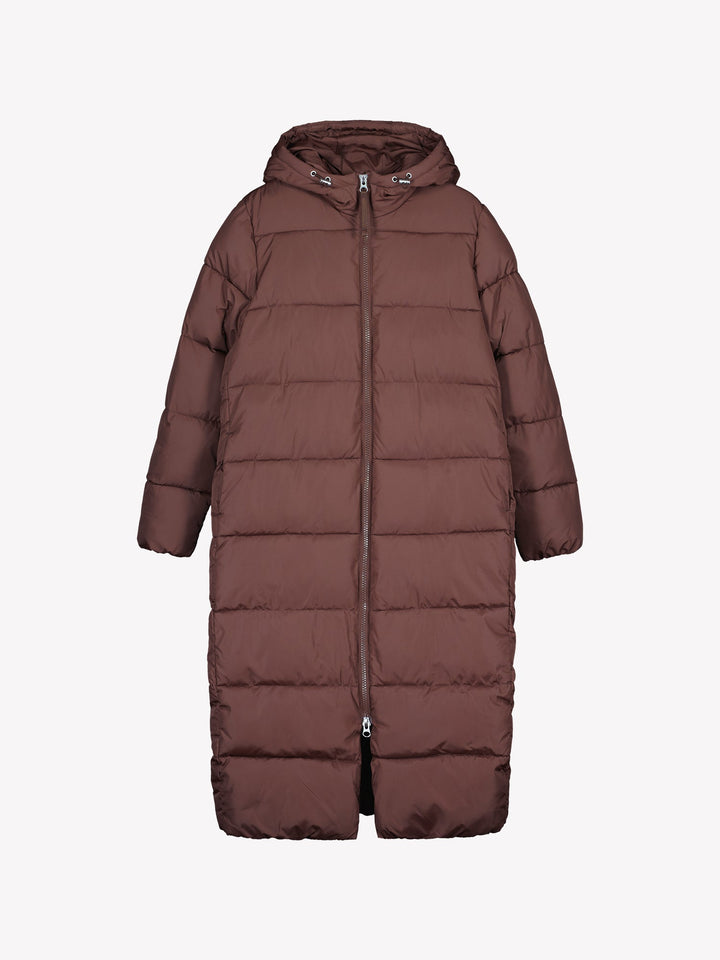 Milana | Women’s longline hooded puffer coat with double-ended zip