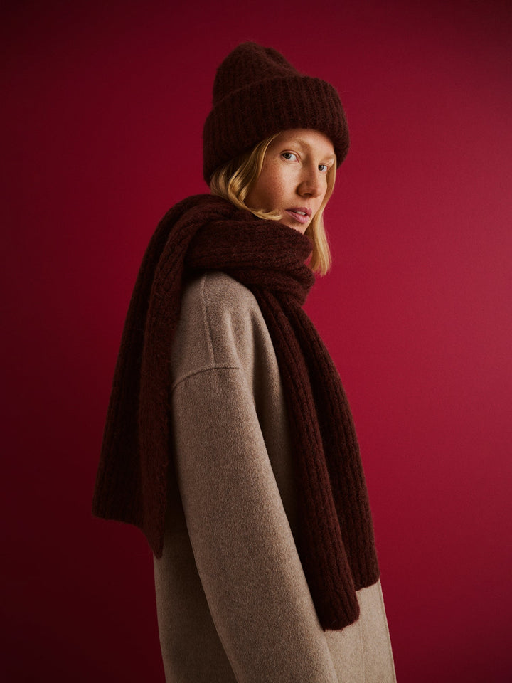 Hailey | Women’s long wool blend coat with stand collar