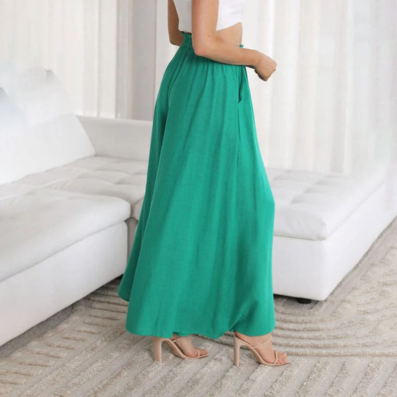 Sofia | High-waist linen wide-leg pants