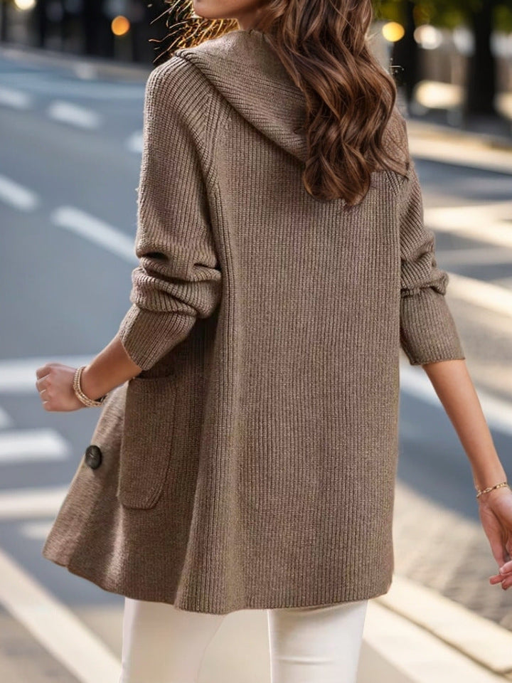 Aira | Women’s hooded mid-length knit cardigan