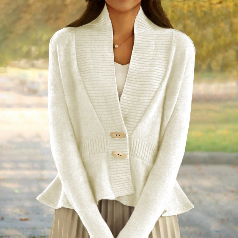 Leah | Women’s scandinavian-style v-neck button cardigan