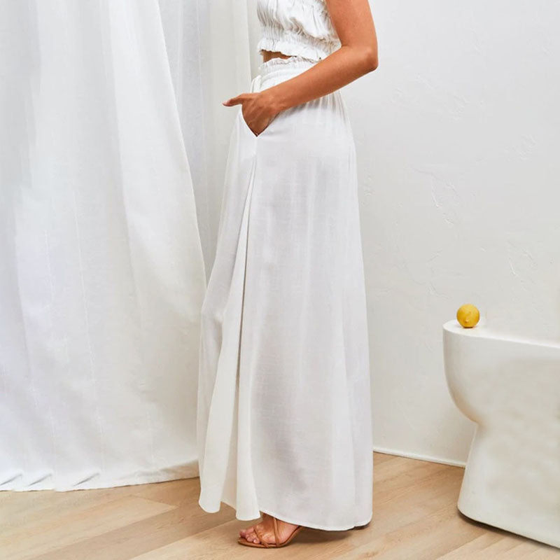 Sofia | High-waist linen wide-leg pants