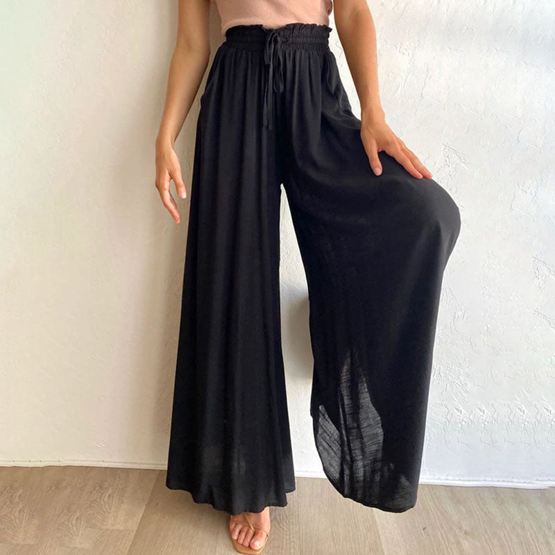 Sofia | High-waist linen wide-leg pants