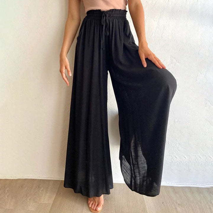 Sofia | High-waist linen wide-leg pants