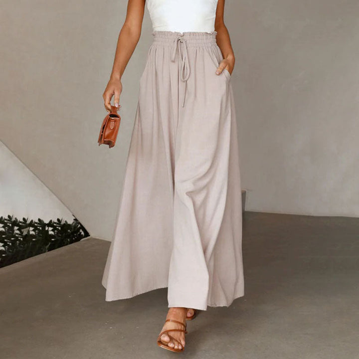 Sofia | High-waist linen wide-leg pants