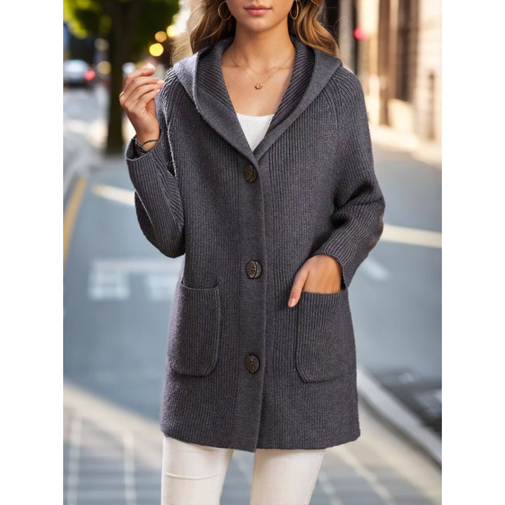 Aira | Women’s hooded mid-length knit cardigan