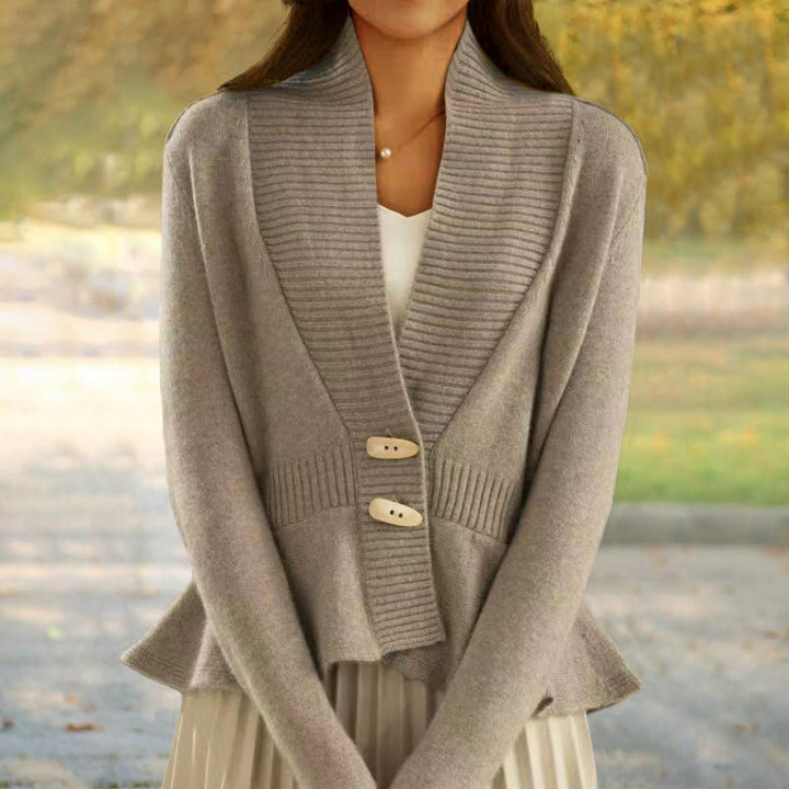 Leah | Women’s scandinavian-style v-neck button cardigan