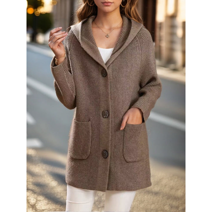 Aira | Women’s hooded mid-length knit cardigan