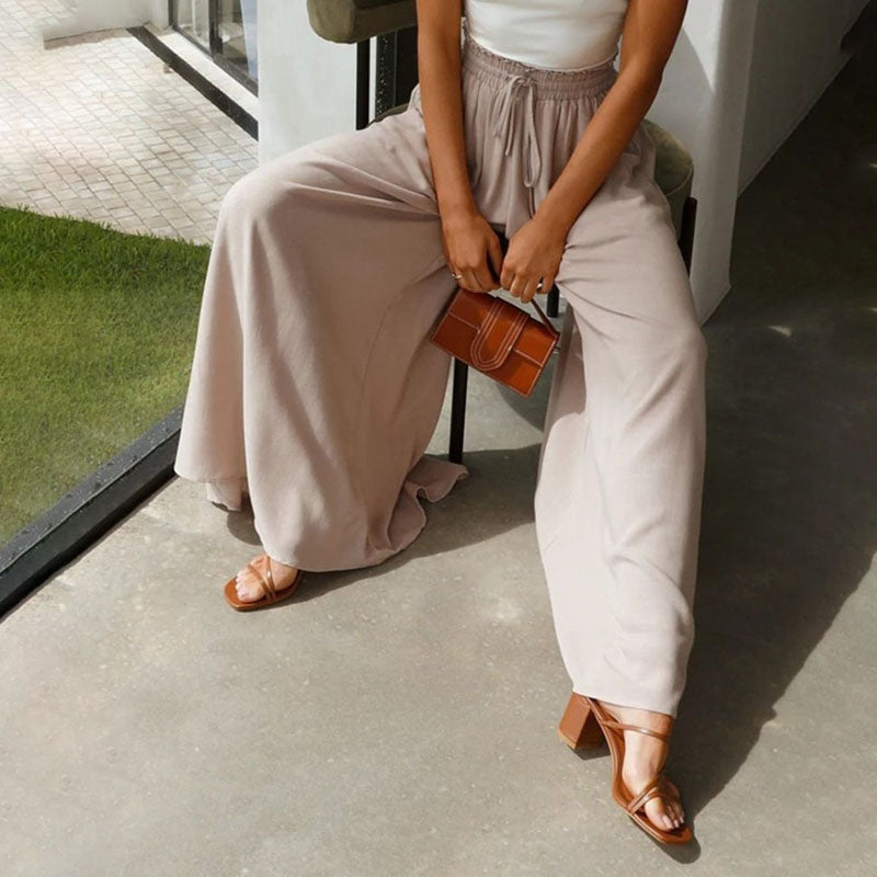 Sofia | High-waist linen wide-leg pants
